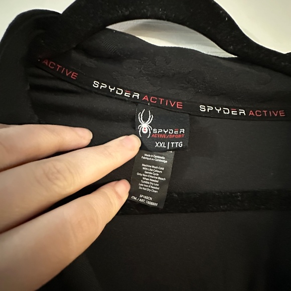 Spyder Black Active Zip Top – XXL - Picture 3 of 4